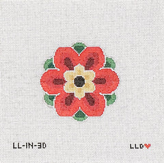 Geometric Flower Insert Red/Gold