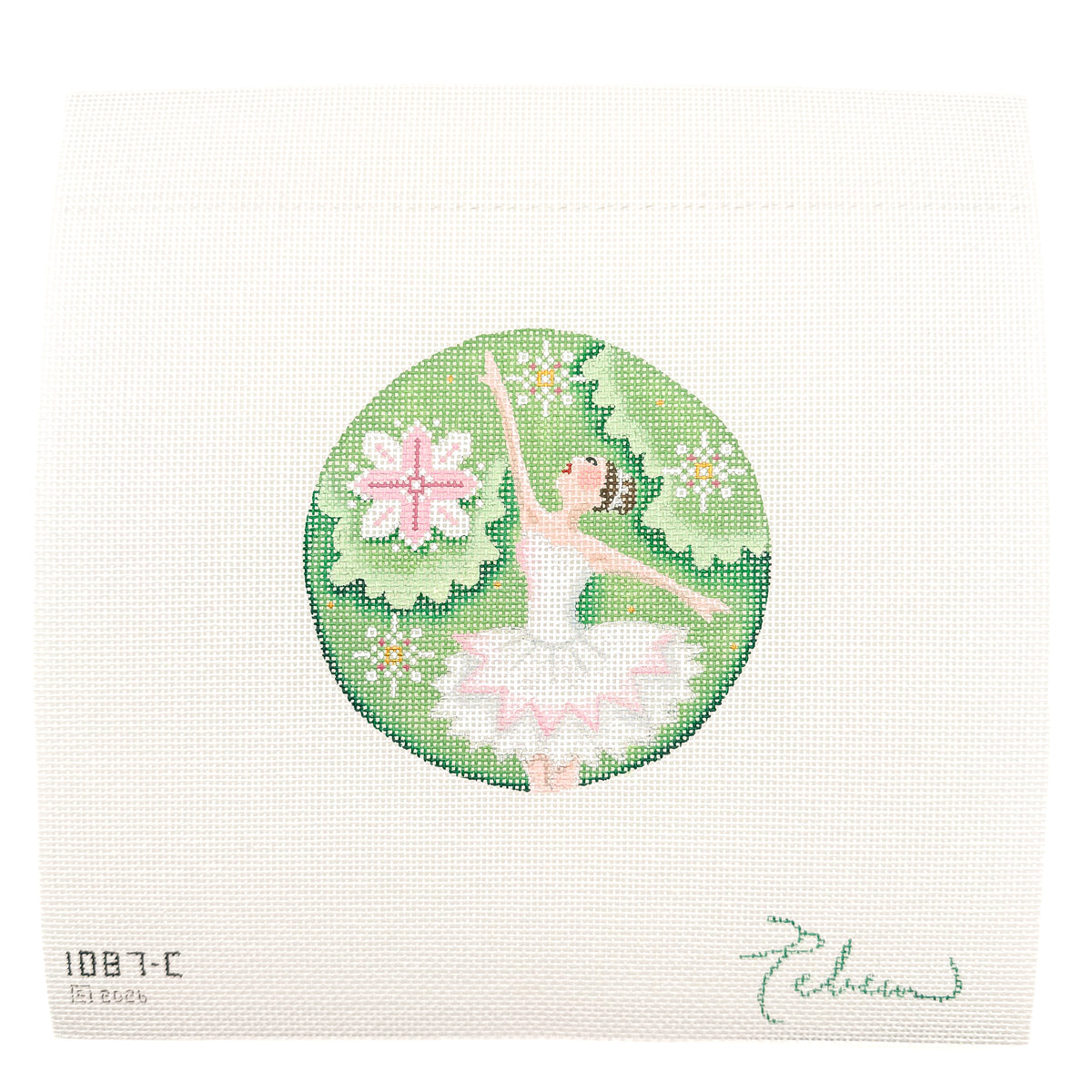 Snow Queen needlepoint canvas by Rebecca Wood, 18 mesh

4" round