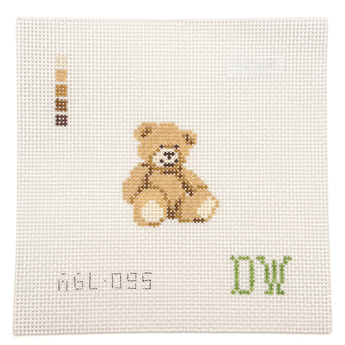 Mini Teddy Bear needlepoint canvas by Dogwood, 13 mesh 
2' x 2.25"