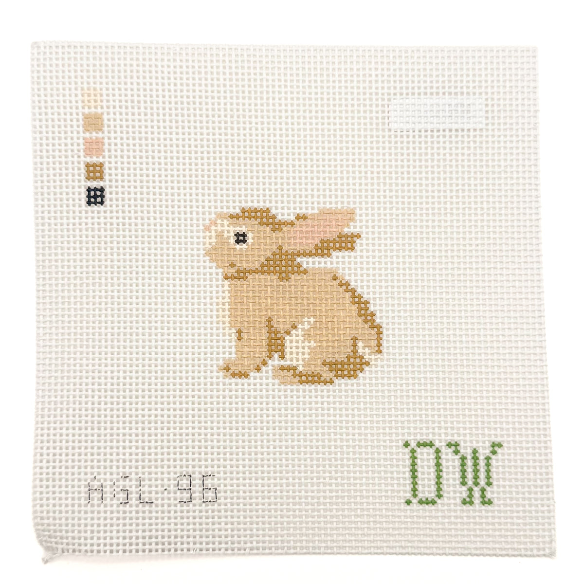 Mini Bunny Rabbit needlepoint canvas by Dogwood, 13 mesh 
2.25" x 2.25"
