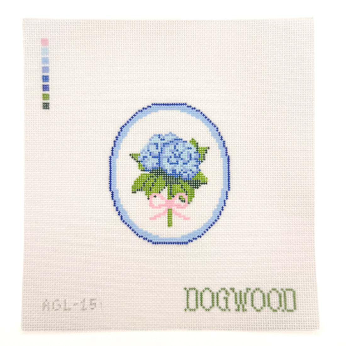 Bunch of Hydrangeas needlepoint canvas by Dogwood, 18 mesh 

4" x 4"