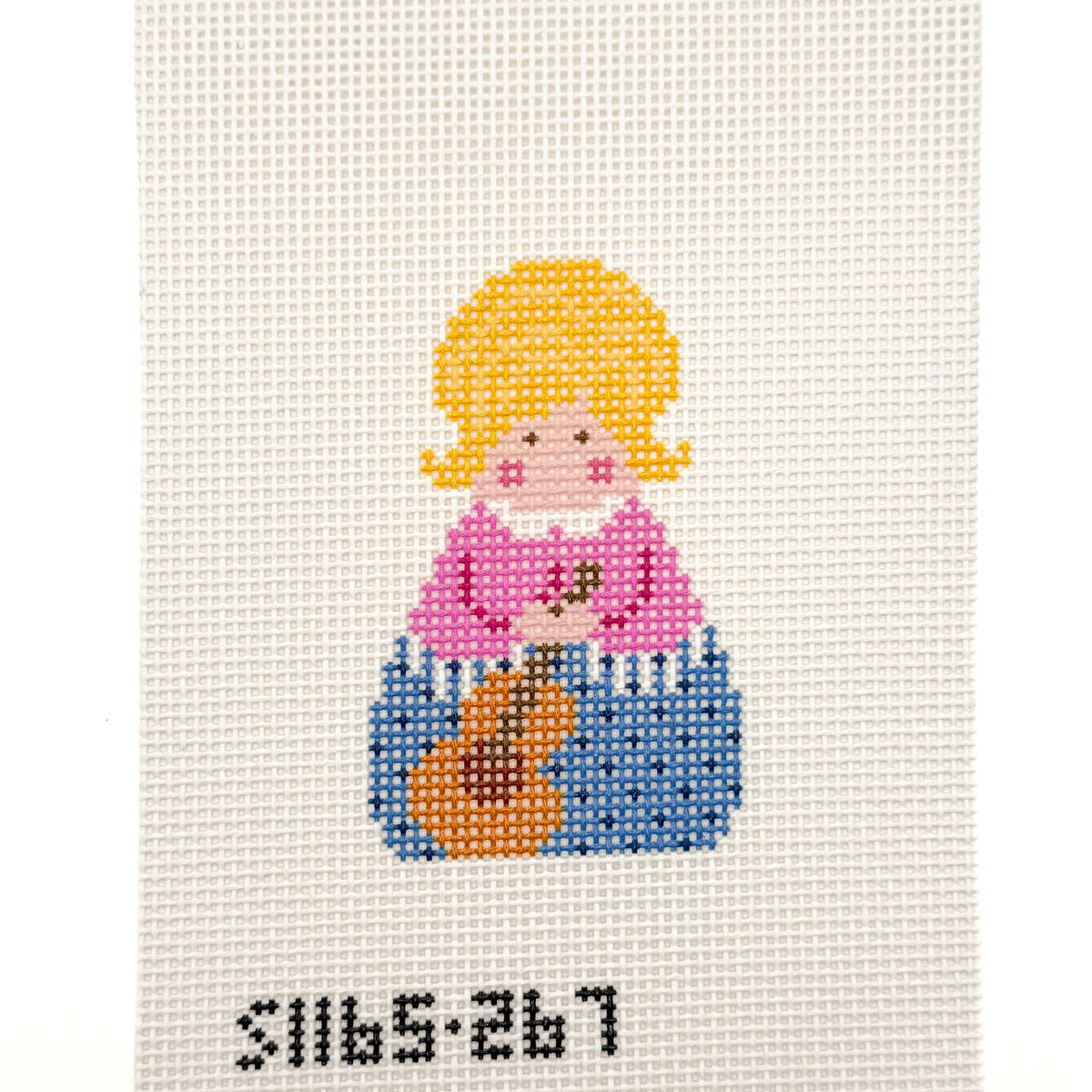 Dolly Angel needlepoint canvas by KCN, 13 mesh