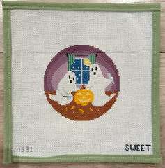 ghosts carving pumpkins