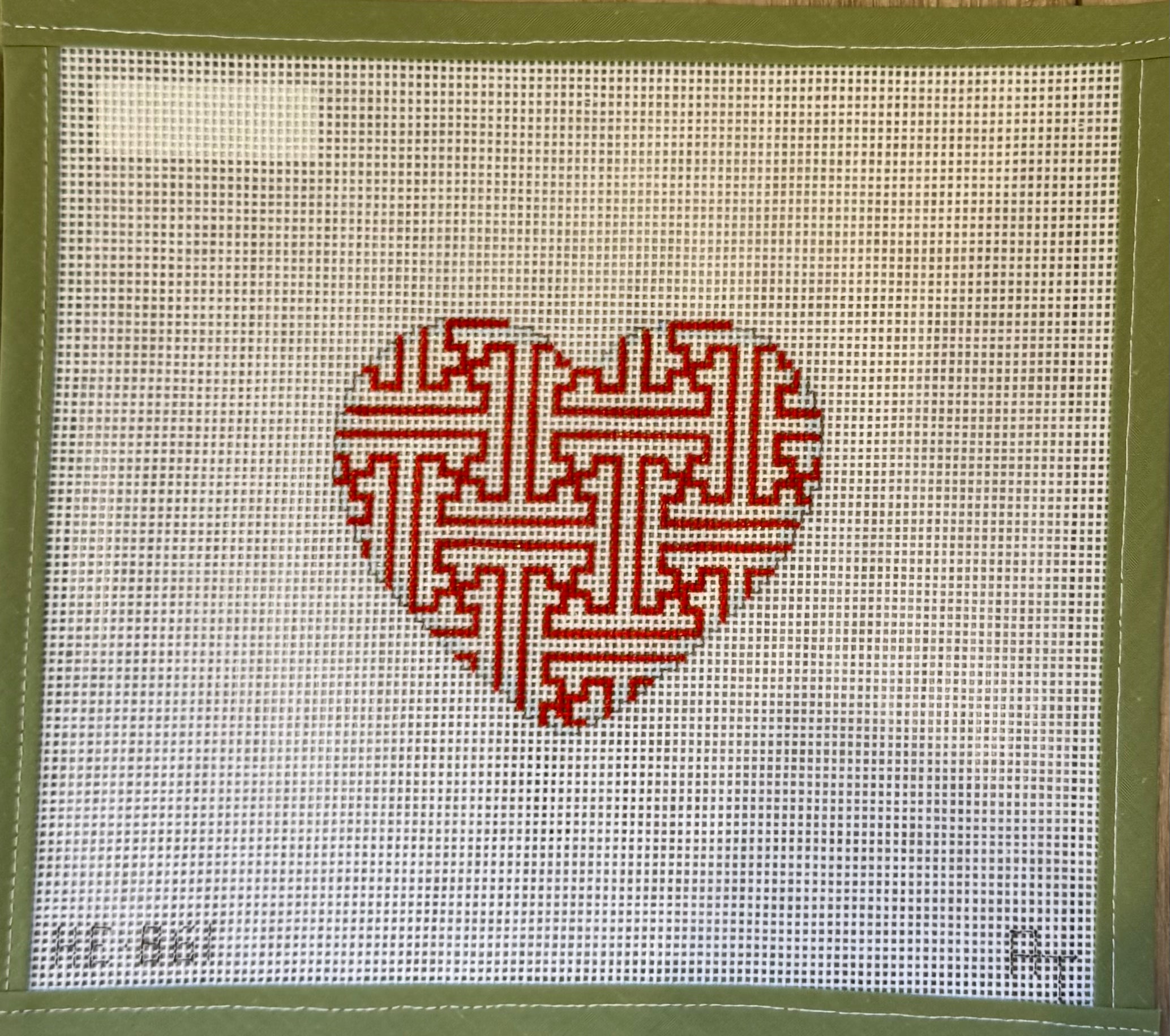 Red white fretwork heart