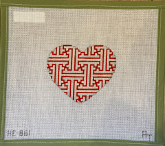 Red white fretwork heart