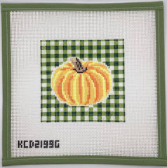 Pumpkins on Gingham - Green