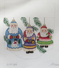 3 glass ornament Santa’s (stocking cuff)