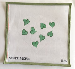 Green heart pillow