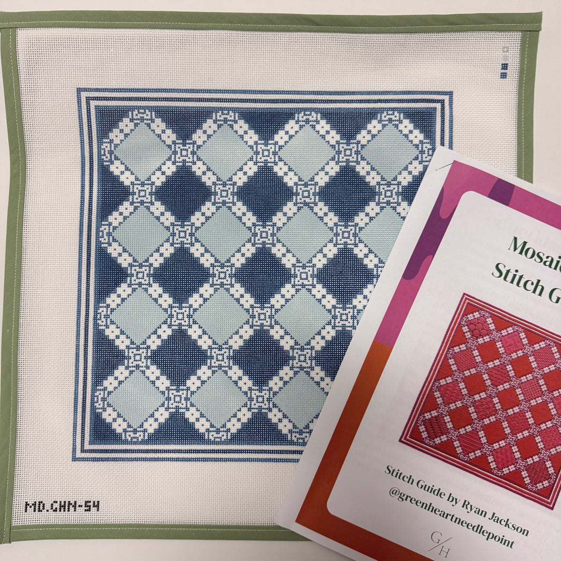 Mosaic Tile (Blue) with Stitch Guide