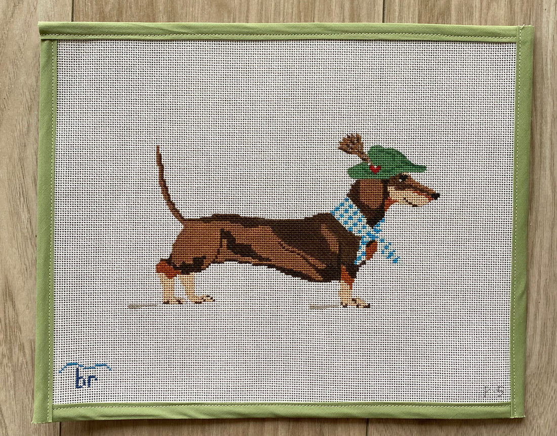 Dackel (dachshund) needlepoint canvas by Blue Ridge, 18 meshÂ
